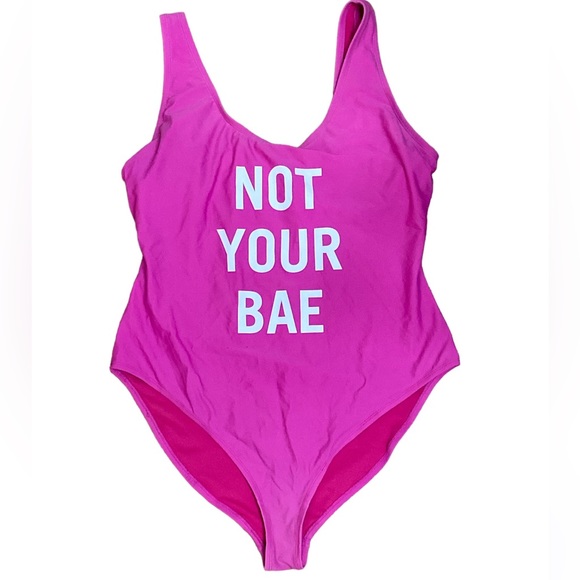 Forever 21 Swim Not Your Bae Barbie Pink Swim Suit Poshmark